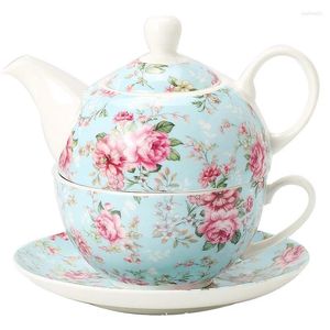 Teaware sets porseleinen thee voor één set prachtige middag bloemen theepot en beker