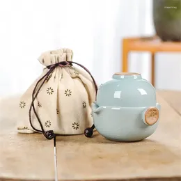 Ensembles de service à thé en céramique Portable, théière chinoise avec tasse, bouilloire à eau de voyage, pour la maison et le bureau, cadeau