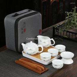 Ensembles de voiles de thé Portable Thé de voyage Set Outdoor Home Ceramic Kettle TeaCup