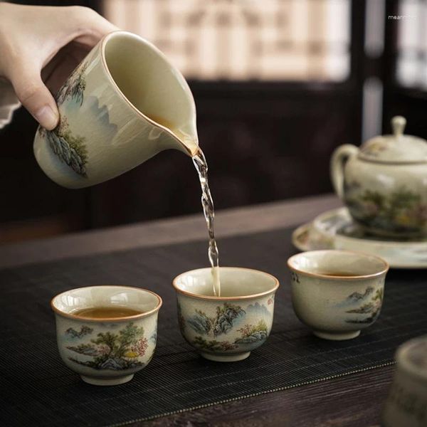 Ensembles de voies de thé Portable Travel Tea set Gift Gift Minature Luxury Chinese Style Afternoon Taza de Te Home Decoration AB50ts