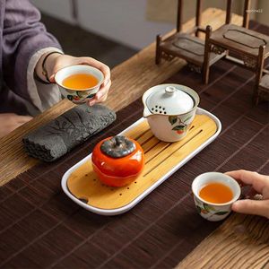 Teaware -sets draagbare vintage theeset Japanse keramische fijne cadeaillon service met baktheapot keukenaccessoires