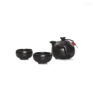 Teaware sets promotie !!1 pot 2 kopjes de Ding Kiln Tea Portable Travel Tet Quick Cup Teapot Kettle Gaiwan Set