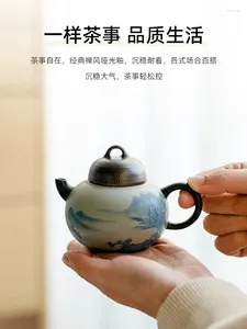 Theeservies Puur handgeschilderd landschap mat glas Verborgen CeramiC Chinese theepot met enkele pot en filterfabrikant