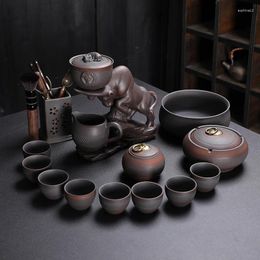 Ensembles de voiles de thé Purple Pottery Tea Set Automatic haut de gamme Gift haut de gamme Making Spinning Water Out Céramique