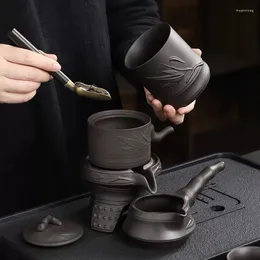Ensembles de thé service à thé automatique sable violet broyeur de pierre théière à bulles paresseuse brasseur plateau de salon boîte-cadeau domestique