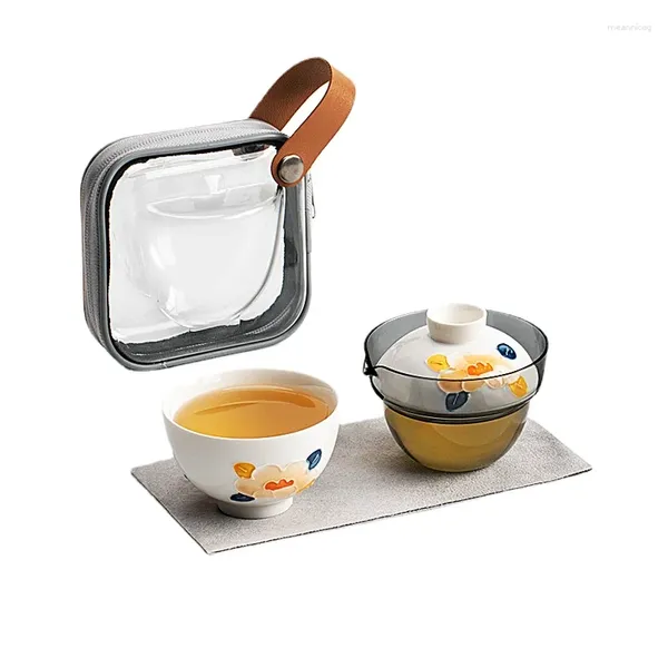 Ensembles de service à thé, tasse rapide, sac de rangement Portable, Simple, haut de gamme, préparation de thé, ensemble d'extérieur pour voyage en voiture