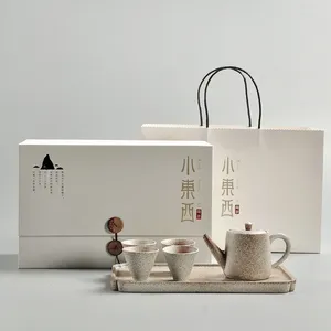 Ensembles de thé Ensemble de thé chinois rétro Théière portable en céramique de voyage Infuseur Tasse à thé pour