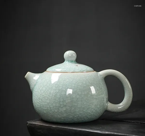 Ensembles de voies de thé Ru Kiln Ice Flower Glaze Teapot Single Pot Open Piece peut nourrir le filtre de trou de balle en céramique Téré de thé Faire Xishi