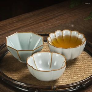 Teaware-sets Ru Kiln Tea Cup Master Single Gracked Glaze Cups Ru-Porcelain Bowl Keramisch grote 100 ml porselein fineer