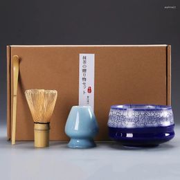 Ensembles de service à thé fait à la main, facile à nettoyer, Kit de support à thé Matcha, bol, fouet, cuillère, cadeau, cérémonie, accessoires japonais traditionnels