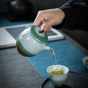 Ensembles de voies de thé Stoare Stone Celadon Glaze Gaiwan Gaiwan Small Set Luxury Luxury et Simplicité Boîte-cadeau Portable Anti-Scald