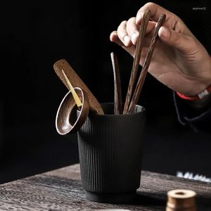 Teaware sets Tangpin Black Crockery Ceramic Tea Ceremony Set Coffee Accessories Tools