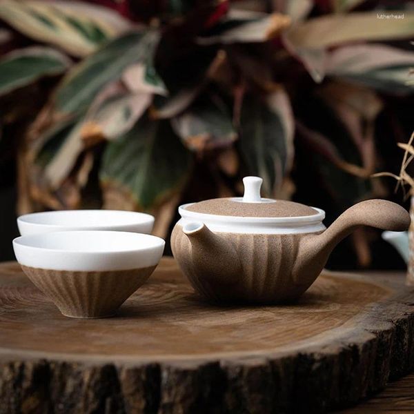 Ensembles de voiles de thé Tangpin Japonais céramique kyusu théière de thé chinois