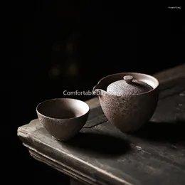 Ensembles de voiles de thé Tangpin vintage japonais théière en céramique Kettle gaiwan tasses de bureau de voyage portables