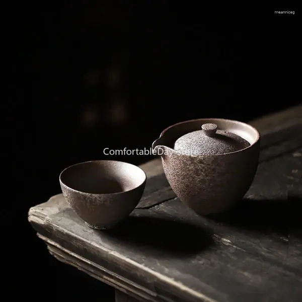 Ensembles de voiles de thé Tangpin vintage japonais théière en céramique Kettle gaiwan tasses de bureau de voyage portables