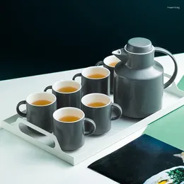 Ensembles de service à thé, ensemble de 6 tasses à thé créatives en macramique, Kungfu, Pot d'eau froide, cadeau de l'après-midi