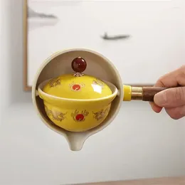 Service à thé, infuseur à thé pour la maison, théière 360 de voyage Gongfu, Pot chinois Portable en céramique à Rotation de 160ml, fournitures simples