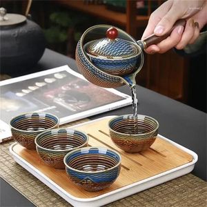 Ensembles de service à thé, théière, théière, infuseur en céramique à Rotation chinoise Portable de 160ml, Gongfu, fournitures simples de voyage 360