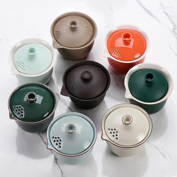 Conjuntos de teteras Juego de té 5 piezas Todo Taza de té de cerámica Estuche de viaje Portátil en un regalo para el hogar Negocios al aire libre