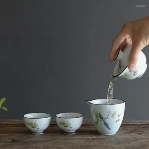 Juegos de té, juego de té, vajilla, tetera, tazas de té Gaiwan de cerámica, olla china, bolsa de viaje portátil C23