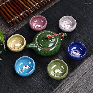 Theewaar Sets Theeservies Zevendelige keramische setsTeaCup ChineseTravel Drinkware Koffie China Groothandel Gratis verzending