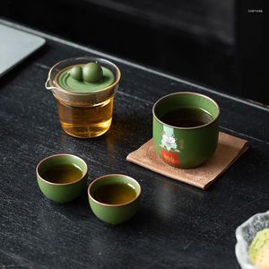 Teaware stelt het jaar van Loong Creative Fulu Travel Tea Set één pot drie kopje draagbaar