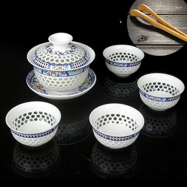 Ensembles de service à thé Tradition chinois en céramique, costume de tasse à thé Gaiwan, fournitures de cérémonie, infuseur personnalisé, cadeaux faits à la main