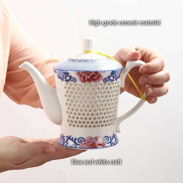 Ensembles de thé en porcelaine de porcelaine blanc bleu chinois traditionnel Ensemble de thé à thé verte Puera tasse Pot céramique théière Kungfu Teaset TEATHEWWare