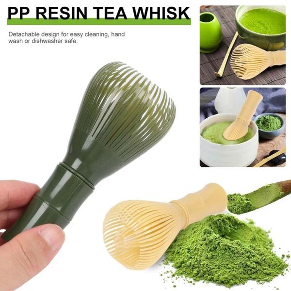 Juegos de té de té Wathish tradicional Batir de resina reutilizable Chasen lavavajillas seguras preparación de té verde en polvo