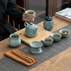 Ensembles De thé service à thé Portable traditionnel en plein air Kungfu chine Matcha tasse infuseur café Mate Yerba cadeau Tazas De Te porcelaine