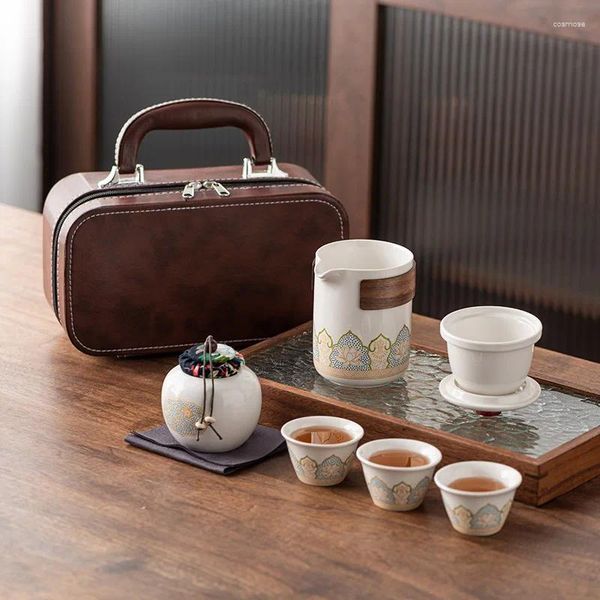 Ensembles de voies de thé Travel Tea Set Portable Wholesale Japanese Outdoor Quick Cup Festival Company Business Gifts