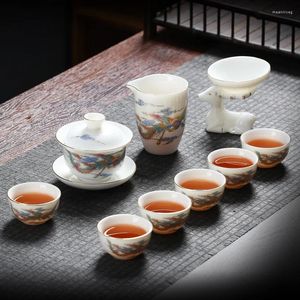 Service à thé Vintage cérémonie service à thé Kungfu cadeau 6 personnes tasse chinoise théière infuseur Services tasse à café Tazas De Te