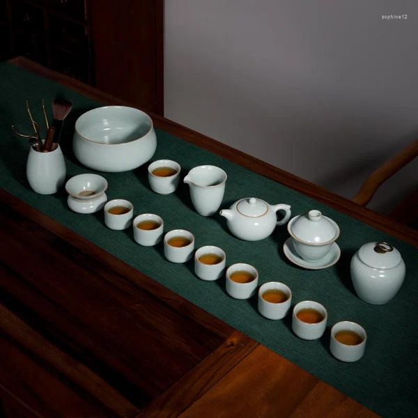 Ensembles de thérapie de thé Vintage Kungfu Tea Set Voyage traditionnel Unique China Mate Cup Services Infuseur Cérémonie Jogo de Xicaras