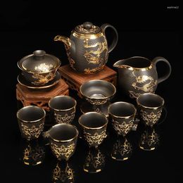 Ensembles de voiles de thé Vintage Tra traditionnel ensemble de thé noir Kungfu Antique Sweet China Services Yerba Tas de tasse de tasse conjunto de cha