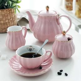 Teaware -sets bruiloft coffeeware theeware 8 oz kopje schotel met 6 porties thee thee Sugar Bowl theelepel thee -zeef voor afternoon tea bar