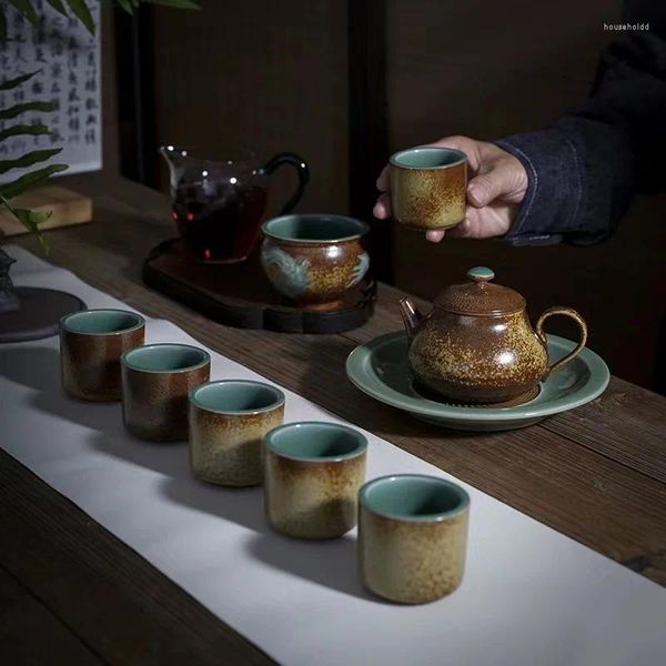 Service à thé en bois gris glaçure, service à thé Kung Fu, tasse principale, livraison à domicile
