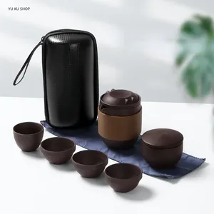 Teaware -sets Zisha Travel Tea Set Porselein Portable Infuser Outdoor Camping Teapot Theckup Home Cute Pot Cup Compan Cadeau