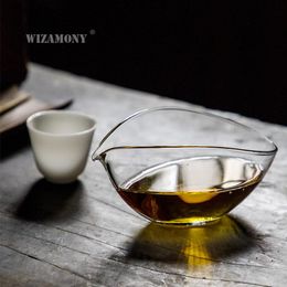 Teaware WIZAMONY Tasse en verre verre juste tasse plat bateau thé mer thé splitr épaissi haute teneur en bore silicium transparent service à thé accessoires