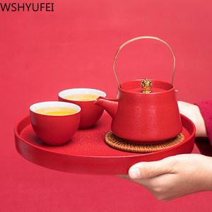 Théware wshyufei rouge théer céramique set the set china wead the sets tas tas tas tas tas tas pot porcelain widding banquet beaux cadeaux bouillonnement cadeaux