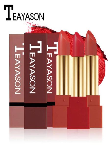 Teayason Brand impermeabilizante Matte Lipstick Pen for Women duradero Batom oscuro Red Velvet Balm Rouce A Levre Natural Makeup Lip ST7535132