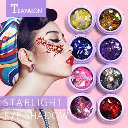 TEAYASON poudre de paillettes pour fard à paupières or argent ongles starlight imperméable longue durée maquillage de fête paillettes fard à paupières AM055