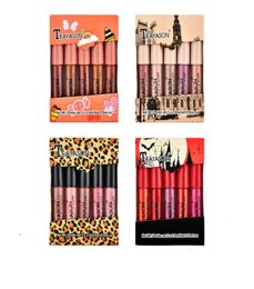 Teayason Lips Makeup Set 5 -stcs Mini Matte Lip Gloss Liquid Lipstick Lipkit Naakt kleur Lipgloss Make -up Kit 4 Styles1109912