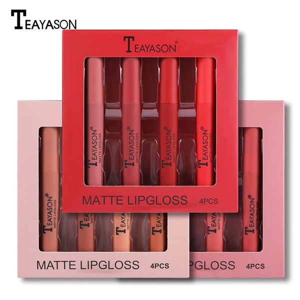 TeyAson Velvet Rouge à lèvres Set Lip Gloss Glaçure Lèvre Couleur Couleur Matte Non-Stick Tupticks sans faiblesse