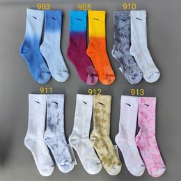 Tech Fleece Tie-Dye Hommes Chaussettes Designer Bas de mode colorés All-Match Femmes Coton respirant Football Basketball Sports S258C