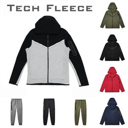 Tech Fleeces Full Zip pantalons de créateurs épais trackuists sweats à capuche pour hommes Ensembles Vestes costumes entraînement de fitness Sports Space Cotton Hoody2940