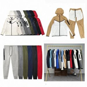 Tech tracksuit ontwerper heren vrouw broek heren full-zip hoodie windrunner sportkleding jas reflecterende taille pocket taping tech fleece