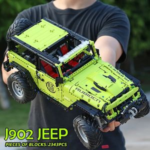 The J902 Green SUV All-Terrain Off-road Vehicle Building Blocks Technic 2343Pcs 1:8 Series Assembly Bricks Children Education Toys Christmas Birthday Gifts For Kids