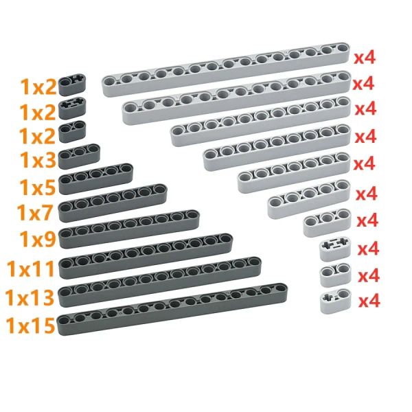 Technique 1x2 1x5 1x7 1x9 1x13 1x15 Blocons de construction 40pcs Trou d'essieu en vrac épais Trou HAL BOUR LEVAL BOURNE MOC BRICKS Toy 32316 60483