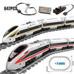 Technical Express Train moderno de alta velocidad de alta velocidad muñecas de la ciudad eléctrica muñecas de construcción educativa juguetes para niños 240428