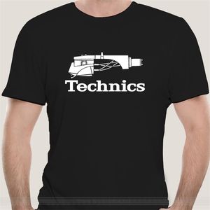 Technics Dj 1200 tocadiscos música-Camiseta negra personalizada para hombre, camiseta a la moda, 220509